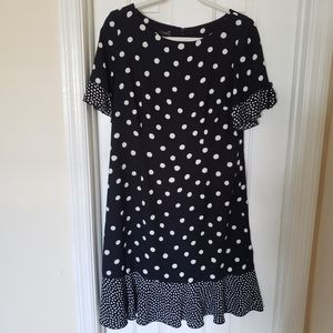 Talbots Polka Dots Sz 8 Boat Neck Dress